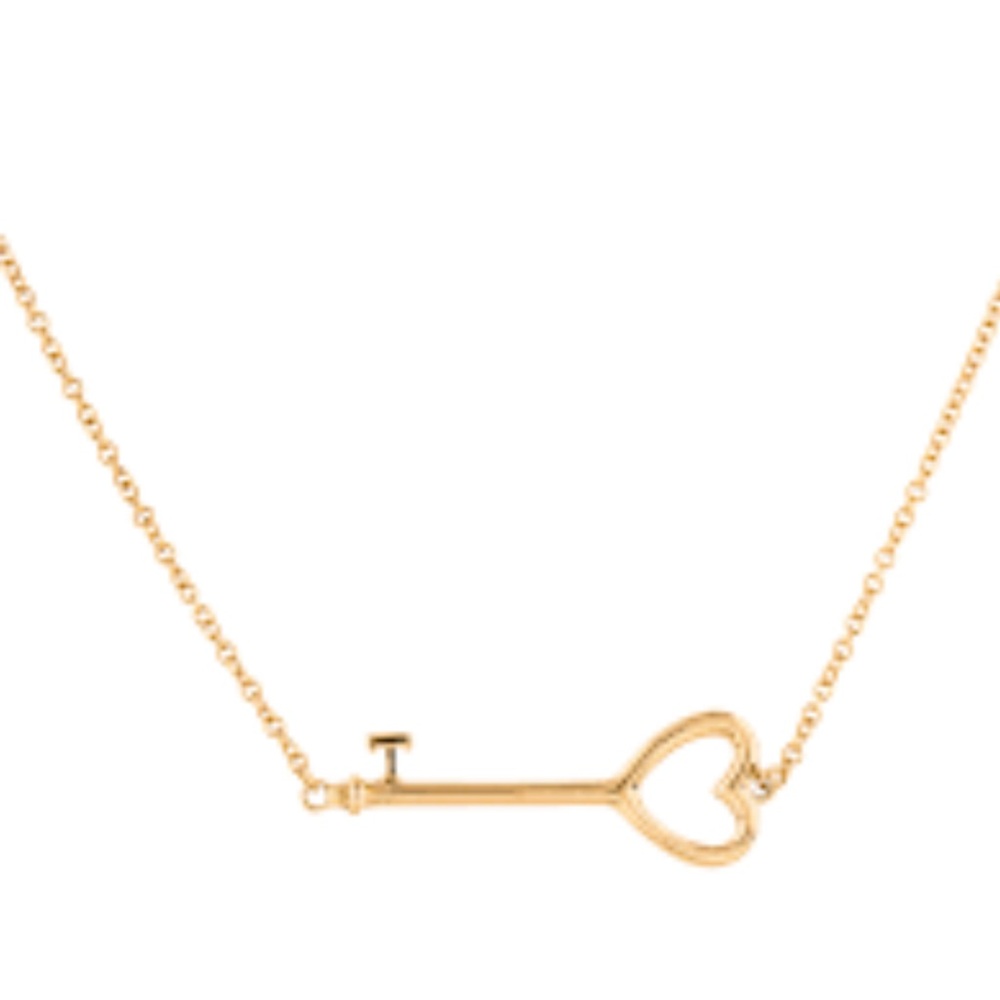 Tiffany & Co East West heart key pendant 18k yellow gold